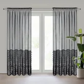 Firany - Firana Debora czarna 140x270 cm - miniaturka - grafika 1