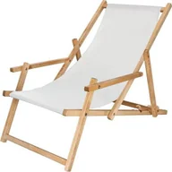 Leżaki ogrodowe - Springos Leżak ogrodowy składany impregnowany z podłokietnikami jasny szary UNIWERSALNY - miniaturka - grafika 1