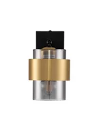 Lampy ścienne - VIEJA LE44850 Nowoczesna lampa ścienna cylindryczna złota i czarna z kloszem z przezroczystego szkła - miniaturka - grafika 1