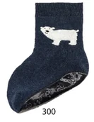 Skarpetki dla dzieci - skarpetki antypoślizgowe z silikonową podeszwą ocieplenie frotte Sterntaler SOFT granatowe biały miś [rozmiar stopy: 25/26] - miniaturka - grafika 1