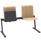 Wyposażenie miejsc publicznych - Ławka dla dwóch osób TPS1 L2 dąb do poczekalni automatyczne siedzisko - miniaturka - grafika 1