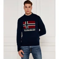 Swetry męskie - Napapijri Wełniany sweter D-Silvretta Regular Fit - miniaturka - grafika 1