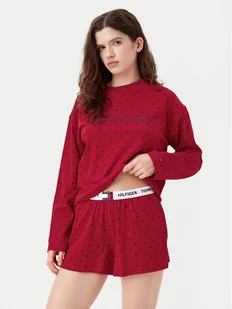 Tommy Hilfiger Piżama UW0UW05649 Czerwony Relaxed Fit - Piżamy damskie - miniaturka - grafika 1