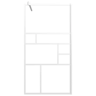 VidaXL Ścianka prysznicowa z półką biała, 80x195 cm, ESG i aluminium - Ścianki i drzwi prysznicowe - miniaturka - grafika 5