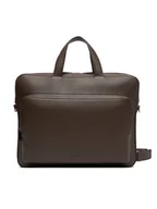 Torby na laptopy - Calvin Klein Torba na laptopa Micro Pebble Slim Briefcase 36 LV04D3012G Brązowy - miniaturka - grafika 1
