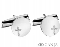 Spinki do mankietów i krawatów - Spinki z krzyżem do mankietów ag925 - miniaturka - grafika 1