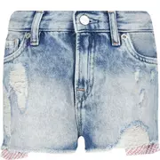 Spodnie i spodenki dla dziewczynek - Pepe Jeans London Szorty IVY DESTROY | Regular Fit | denim - miniaturka - grafika 1