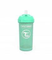 Bidony dla dzieci - Twistshake Butelka ze słomką 360 ml 12 + m Pastelowy zielony - miniaturka - grafika 1