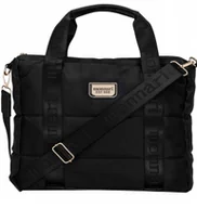 Torebki damskie - MONNARI Torebka Damska PREMIUM WODOODPORNA Pikowana LISTONOSZKA CZARNA A4 - miniaturka - grafika 1