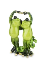 Figurki dekoracyjne - Figurka ART-POL Żaba przyjaciele, zielona, 14x10x6 cm - miniaturka - grafika 1
