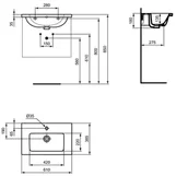 Umywalki - Ideal Standard IS I.Life S Umywalka z powierzchniami bocznymi 61x38.5cm biała T459001 - miniaturka - grafika 1