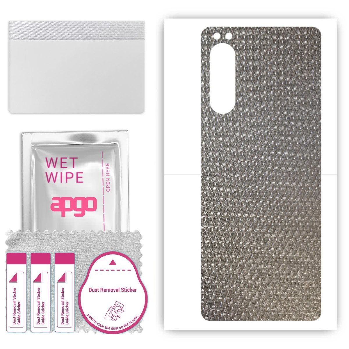 Folia naklejka skórka strukturalna na TYŁ do Sony Xperia 5 II XQ-AS42 - Aluminium krople - apgo SKINS
