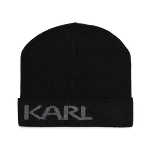 Karl Lagerfeld Czapka BEANIE | z dodatkiem wełny - Czapki męskie - miniaturka - grafika 1
