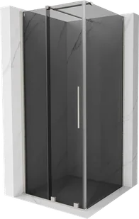 Mexen Velar kabina prysznicowa rozsuwana 90x90 cm, grafit, nikiel szczotkowany - 871-090-090-41-97 - Kabiny prysznicowe - miniaturka - grafika 1