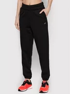 Spodnie sportowe damskie - 4F Spodnie dresowe H4L22-SPDD013 Czarny Regular Fit - miniaturka - grafika 1