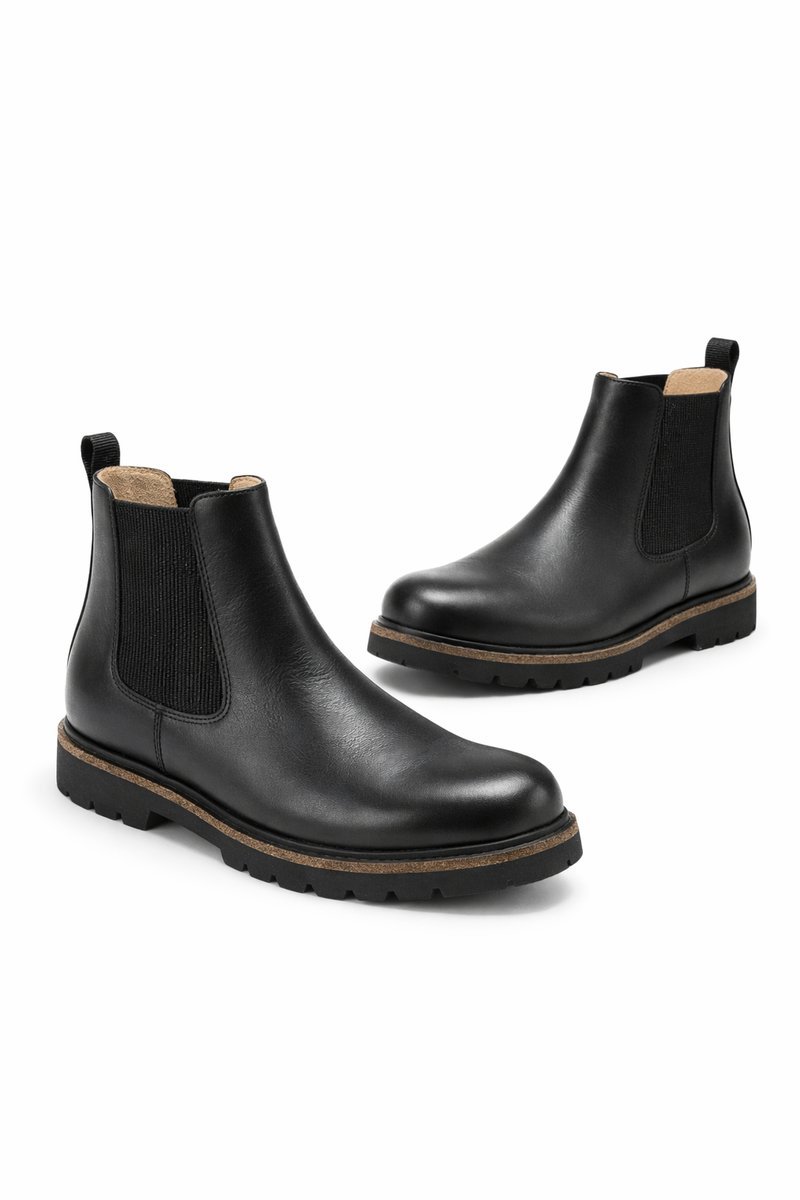BIRKENSTOCK CZARNE SKÓRZANE SZTYBLETY Z GUMOWĄ PODESZWĄ 41 1I2B
