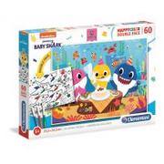 Puzzle - Clementoni Puzzle 60 Happy Kolor dwustronne Baby Shark - - miniaturka - grafika 1