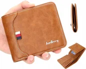 Portfele - Skórzany Męski portfel Brąz skóra elegancki mały - miniaturka - grafika 1