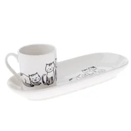 Filiżanki - Filiżanka espresso spodek koty porcelana do kawy - miniaturka - grafika 1