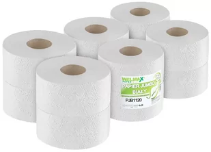 Papier toaletowy makulaturowy jumbo WELMAX 1W BIAŁY 120MB 12szt. - Papier toaletowy - miniaturka - grafika 1
