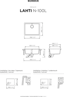 SCHOCK LATHI N-100L CROMA (Cristalite+) - Zlewozmywaki - miniaturka - grafika 2
