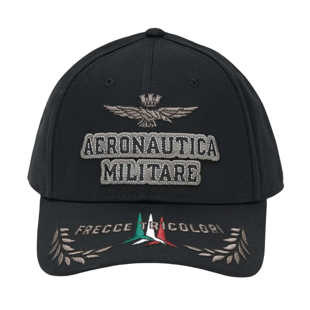 AERONAUTICA MILITARE Czarna męska czapka z daszkiem