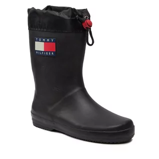 Buty dla dziewczynek - Kalosze TOMMY HILFIGER - Rain Boot T3X6-30766-0047 S Black 999 - grafika 1