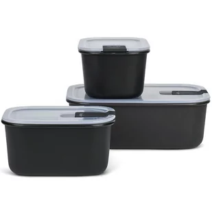 Mepal, Zestaw 3 pojemników na żywność EasyClip 1000 ml 106180041100, Czarny - Pojemniki kuchenne - miniaturka - grafika 1