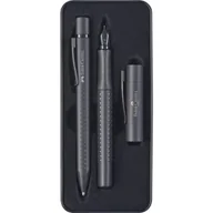 Pióra wieczne - Zestaw prezentowy Grip 2011 czarny metal opak - Faber Castell - miniaturka - grafika 1