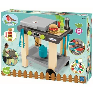 Ecoiffier Duży Grill "Gazowy" z Akcesoriami Hamburger, Stek, Warzywa 23 el. 4669 - Zabawki i gry sportowe - miniaturka - grafika 1