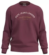 Bluzy męskie - Pepe Jeans Męska bluza Medley Crew, Czerwony (rozgnieciona jagoda), M - miniaturka - grafika 1