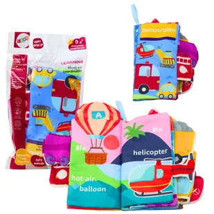 Książeczka edukacyjna Lean Toys szeleszcząca Autka - Zabawki interaktywne dla dzieci - miniaturka - grafika 1