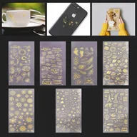 Scrapbooking - Zestaw Naklejek Scrapbooking Samoprzylepnych 7 arkuszy 20x10 cm Kolor złoty - miniaturka - grafika 1