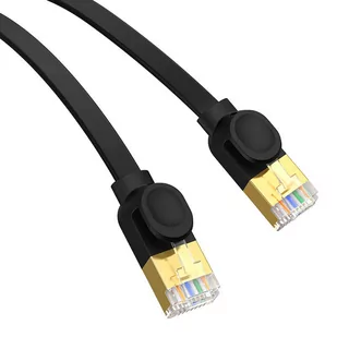 Płaski kabel sieciowy Baseus Ethernet RJ45, Gigabit, Cat.7, 8 m (czarny) - Kable miedziane - miniaturka - grafika 3