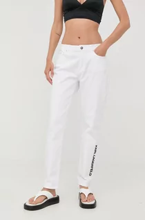 Spodnie damskie - KARL Lagerfeld Lagerfeld jeansy damskie high waist - grafika 1