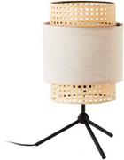 Lampy stojące - Lampa stołowa rattanowa abażur BOHO BLACK wys. 40cm beż - miniaturka - grafika 1