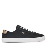 Trampki damskie - Tenisówki Tommy Hilfiger Vulc Canvas Lace Up Sneaker FW0FW08647 Czarny - miniaturka - grafika 1