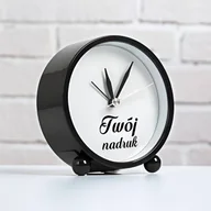 Zegary - Czarny budzik z Twoim nadrukiem - miniaturka - grafika 1