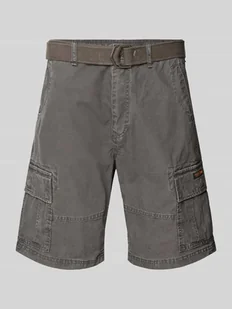 Szorty cargo o kroju regular fit z paskiem - Spodenki męskie - miniaturka - grafika 1