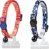 Obroże dla kotów - Duvo+ DUVO+ OBROŻA KOT W RYBKI NIEB/CZERW 20-30cm / 10mm 11190 - miniaturka - grafika 1