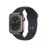 Smartwatch - Apple Watch 8 GPS  +Cellular 41mm Stalowy MNJJ3WB/A Grafitowy - miniaturka - grafika 1