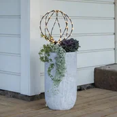 Lampy ogrodowe - STAR TRADING Lampa z grotem ziemnym LED Kula, Ø 30 cm, czarna, metalowa bateria - miniaturka - grafika 1