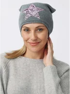 Czapki damskie - Zwillingsherz Czapka beanie w kolorze szarym - miniaturka - grafika 1