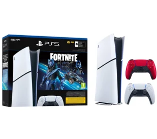 Sony PlayStation 5 Digital Slim D Chassis (PS5 1TB Fortnite Cobalt + Dodatkowy Pad Wulkaniczna czerwień) - Konsole Playstation - miniaturka - grafika 1