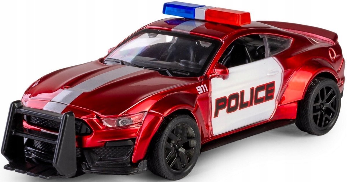 Die Cast Crash Car Police Auto czerwone metalowe samochód autko