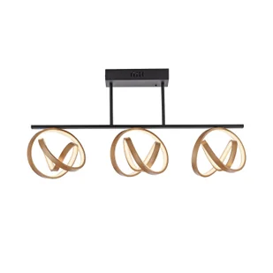 Paul Neuhaus Lampa sufitowa czarna ze złotymi 3 punktami z pilotem - Josip - Lampy sufitowe - miniaturka - grafika 1