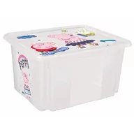 Pudła i pojemniki do przechowywania - Pojemnik obrotowy z pokrywą karolina "peppa pig" 24 l jasnoszary - miniaturka - grafika 1