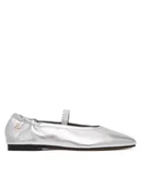 Baleriny - Tommy Hilfiger Baleriny Silver Lth Ellastic Ballerina FW0FW09466 Srebrny - miniaturka - grafika 1