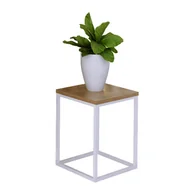 Kwietniki - Kwietnik z metalowym stelażem skandynawski biały + dąb lancelot G4-K26 - miniaturka - grafika 1