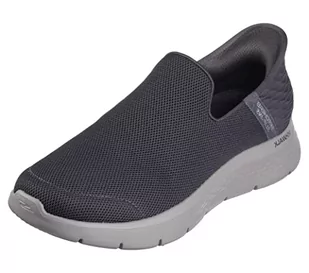 Skechers Kapcie męskie 216491 DKGY, ciemnoszare, tekstylne, 6 UK, Ciemnoszary materiał, 39.5 EU - Kapcie damskie - miniaturka - grafika 1